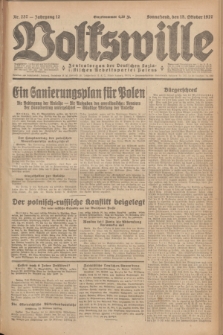 Volkswille : Zentralorgan der Deutschen Sozialistischen Arbeitspartei Polens. Jg.12, Nr. 237 (15 Oktober 1927) + dod.