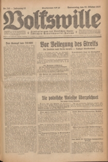 Volkswille : Zentralorgan der Deutschen Sozialistischen Arbeitspartei Polens. Jg.12, Nr. 241 (20 Oktober 1927) + dod.
