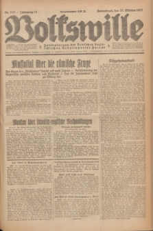 Volkswille : Zentralorgan der Deutschen Sozialistischen Arbeitspartei Polens. Jg.12, Nr. 243 (22 Oktober 1927) + dod.