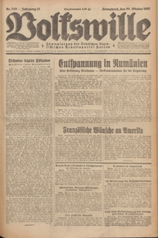 Volkswille : Zentralorgan der Deutschen Sozialistischen Arbeitspartei Polens. Jg.12, Nr. 249 (29 Oktober 1927) + dod.