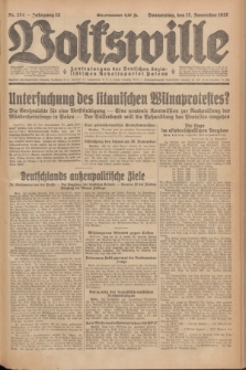 Volkswille : Zentralorgan der Deutschen Sozialistischen Arbeitspartei Polens. Jg.12, Nr. 264 (17 November 1927) + dod.