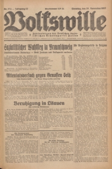 Volkswille : Zentralorgan der Deutschen Sozialistischen Arbeitspartei Polens. Jg.12, Nr. 274 (29 November 1927) + dod.