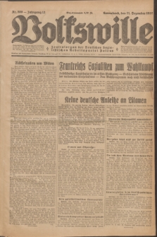 Volkswille : Zentralorgan der Deutschen Sozialistischen Arbeitspartei Polens. Jg.12, Nr. 300 (31 Dezember 1927) + dod.