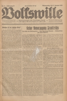 Volkswille : Zentralorgan der Deutschen Sozialistischen Arbeitspartei Polens. Jg.13, Nr. 4 (5 Januar 1928) + dod.