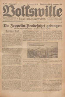 Volkswille : Zentralorgan der Deutschen Sozialistischen Arbeitspartei Polens. Jg.13, Nr. 216 (20 September 1928) + dod.