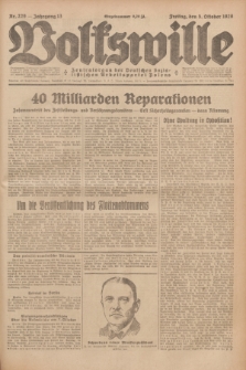 Volkswille : Zentralorgan der Deutschen Sozialistischen Arbeitspartei Polens. Jg.13, Nr. 229 (5 Oktober 1928) + dod.