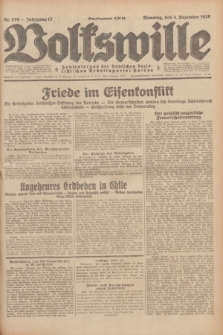 Volkswille : Zentralorgan der Deutschen Sozialistischen Arbeitspartei Polens. Jg.13, Nr. 279 (4 Dezember 1928) + dod.