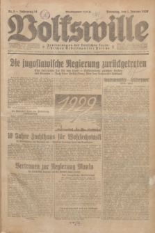 Volkswille : Zentralorgan der Deutschen Sozialistischen Arbeitspartei Polens. Jg.14, Nr. 1 (1 Januar 1929) + dod.