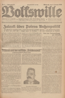 Volkswille : Zentralorgan der Deutschen Sozialistischen Arbeitspartei Polens. Jg.14, Nr. 7 (9 Januar 1929) + dod.