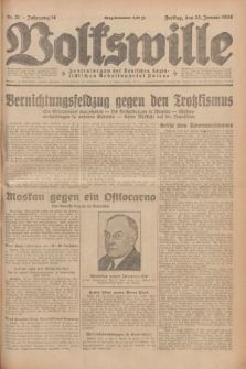 Volkswille : Zentralorgan der Deutschen Sozialistischen Arbeitspartei Polens. Jg.14, Nr. 21 (25 Januar 1929) + dod.
