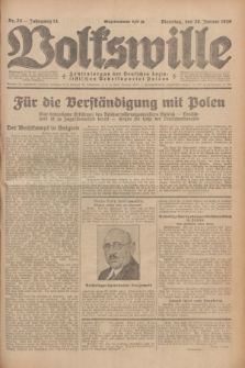 Volkswille : Zentralorgan der Deutschen Sozialistischen Arbeitspartei Polens. Jg.14, Nr. 24 (29 Januar 1929) + dod.