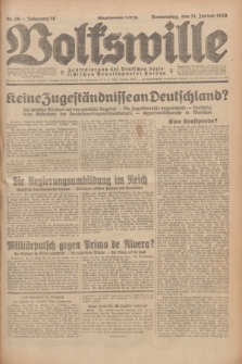 Volkswille : Zentralorgan der Deutschen Sozialistischen Arbeitspartei Polens. Jg.14, Nr. 26 (31 Januar 1929) + dod.