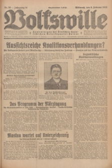 Volkswille : Zentralorgan der Deutschen Sozialistischen Arbeitspartei Polens. Jg.14, Nr. 30 (6 Februar 1929) + dod.
