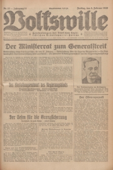 Volkswille : Zentralorgan der Deutschen Sozialistischen Arbeitspartei Polens. Jg.14, Nr. 32 (8 Februar 1929) + dod.