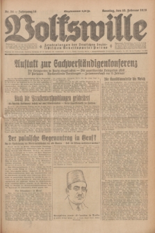 Volkswille : Zentralorgan der Deutschen Sozialistischen Arbeitspartei Polens. Jg.14, Nr. 34 (10 Februar 1929) + dod.