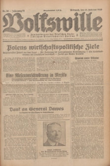 Volkswille : Zentralorgan der Deutschen Sozialistischen Arbeitspartei Polens. Jg.14, Nr. 36 (13 Februar 1929) + dod.