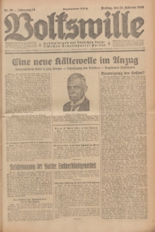 Volkswille : Zentralorgan der Deutschen Sozialistischen Arbeitspartei Polens. Jg.14, Nr. 38 (15 Februar 1929) + dod.