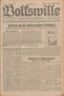 Volkswille : Zentralorgan der Deutschen Sozialistischen Arbeitspartei Polens. Jg.14, Nr. 44 (22 Februar 1929) + dod.