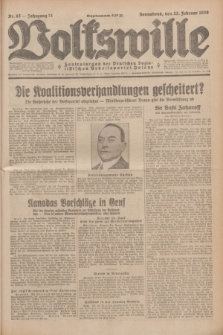 Volkswille : Zentralorgan der Deutschen Sozialistischen Arbeitspartei Polens. Jg.14, Nr. 45 (23 Februar 1929) + dod.