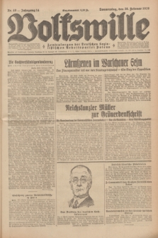 Volkswille : Zentralorgan der Deutschen Sozialistischen Arbeitspartei Polens. Jg.14, Nr. 49 (28 Februar 1929) + dod.