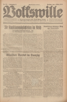 Volkswille : Zentralorgan der Deutschen Sozialistischen Arbeitspartei Polens. Jg.14, Nr. 50 (1 März 1929) + dod.