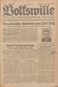 Volkswille : Zentralorgan der Deutschen Sozialistischen Arbeitspartei Polens. Jg.14, Nr. 55 (7 März 1929) + dod.