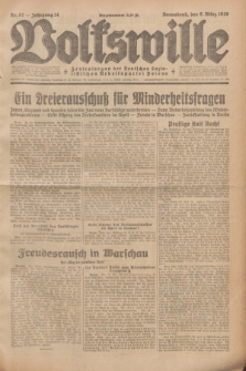 Volkswille : Zentralorgan der Deutschen Sozialistischen Arbeitspartei Polens. Jg.14, Nr. 57 (9 März 1929) + dod.