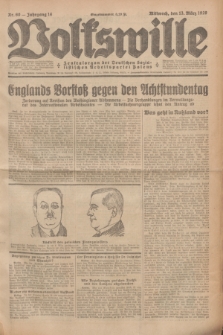 Volkswille : Zentralorgan der Deutschen Sozialistischen Arbeitspartei Polens. Jg.14, Nr. 60 (13 März 1929) + dod.