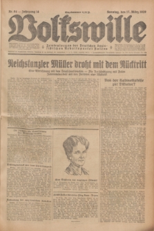 Volkswille : Zentralorgan der Deutschen Sozialistischen Arbeitspartei Polens. Jg.14, Nr. 64 (17 März 1929) + dod.