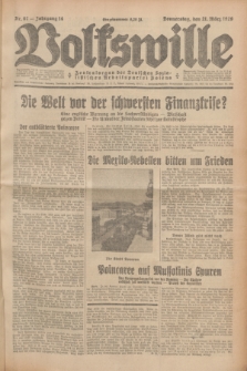 Volkswille : Zentralorgan der Deutschen Sozialistischen Arbeitspartei Polens. Jg.14, Nr. 67 (21 März 1929) + dod.