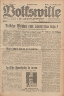 Volkswille : Zentralorgan der Deutschen Sozialistischen Arbeitspartei Polens. Jg.14, Nr. 68 (22 März 1929) + dod.