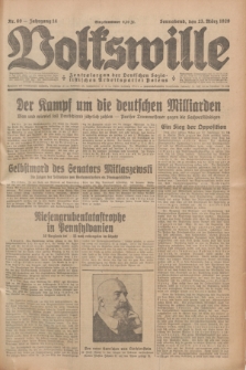 Volkswille : Zentralorgan der Deutschen Sozialistischen Arbeitspartei Polens. Jg.14, Nr. 69 (23 März 1929) + dod.