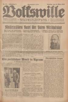 Volkswille : Zentralorgan der Deutschen Sozialistischen Arbeitspartei Polens. Jg.14, Nr. 70 (24 März 1929) + dod.