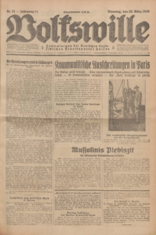 Volkswille : Zentralorgan der Deutschen Sozialistischen Arbeitspartei Polens. Jg.14, Nr. 71 (26 März 1929) + dod.