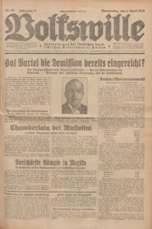 Volkswille : Zentralorgan der Deutschen Sozialistischen Arbeitspartei Polens. Jg.14, Nr. 78 (4 April 1929) + dod.