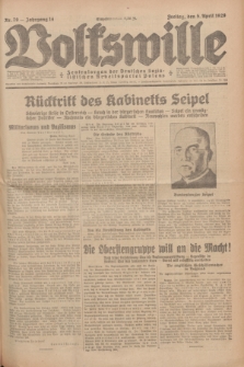 Volkswille : Zentralorgan der Deutschen Sozialistischen Arbeitspartei Polens. Jg.14, Nr. 79 (5 April 1929) + dod.