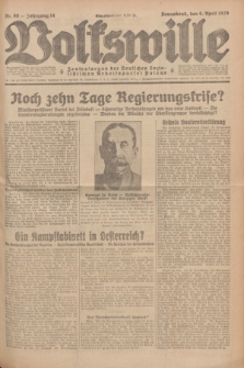 Volkswille : Zentralorgan der Deutschen Sozialistischen Arbeitspartei Polens. Jg.14, Nr. 80 (6 April 1929) + dod.
