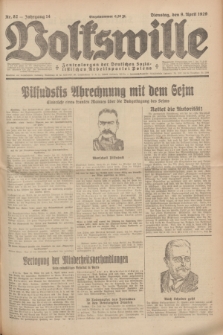 Volkswille : Zentralorgan der Deutschen Sozialistischen Arbeitspartei Polens. Jg.14, Nr. 82 (9 April 1929) + dod.