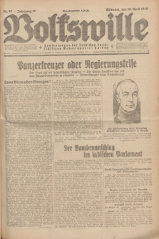 Volkswille : Zentralorgan der Deutschen Sozialistischen Arbeitspartei Polens. Jg.14, Nr. 83 (10 April 1929) + dod.