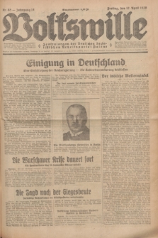 Volkswille : Zentralorgan der Deutschen Sozialistischen Arbeitspartei Polens. Jg.14, Nr. 85 (12 April 1929) + dod.