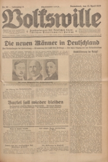 Volkswille : Zentralorgan der Deutschen Sozialistischen Arbeitspartei Polens. Jg.14, Nr. 86 (13 April 1929) + dod.