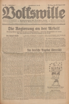 Volkswille : Zentralorgan der Deutschen Sozialistischen Arbeitspartei Polens. Jg.14, Nr. 91 (19 April 1929) + dod.