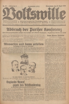 Volkswille : Zentralorgan der Deutschen Sozialistischen Arbeitspartei Polens. Jg.14, Nr. 92 (20 April 1929) + dod.