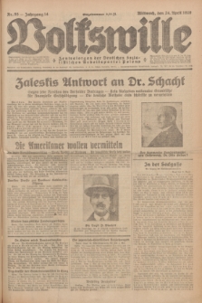 Volkswille : Zentralorgan der Deutschen Sozialistischen Arbeitspartei Polens. Jg.14, Nr. 95 (24 April 1929) + dod.