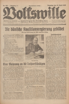 Volkswille : Zentralorgan der Deutschen Sozialistischen Arbeitspartei Polens. Jg.14, Nr. 100 (30 April 1929) + dod.