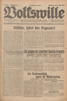Volkswille : Zentralorgan der Deutschen Sozialistischen Arbeitspartei Polens. Jg.14, Nr. 101 (1 Mai 1929) + dod.