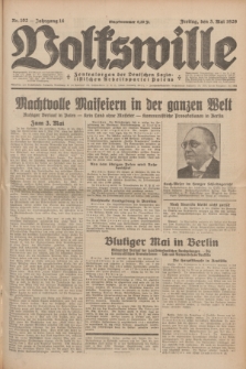 Volkswille : Zentralorgan der Deutschen Sozialistischen Arbeitspartei Polens. Jg.14, Nr. 102 (3 Mai 1929) + dod.