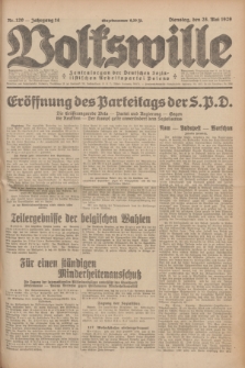 Volkswille : Zentralorgan der Deutschen Sozialistischen Arbeitspartei Polens. Jg.14, Nr. 120 (28 Mai 1929) + dod.