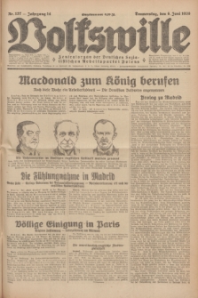 Volkswille : Zentralorgan der Deutschen Sozialistischen Arbeitspartei Polens. Jg.14, Nr. 127 (6 Juni 1929) + dod.