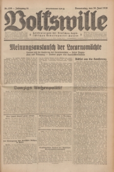 Volkswille : Zentralorgan der Deutschen Sozialistischen Arbeitspartei Polens. Jg.14, Nr. 139 (20 Juni 1929) + dod.